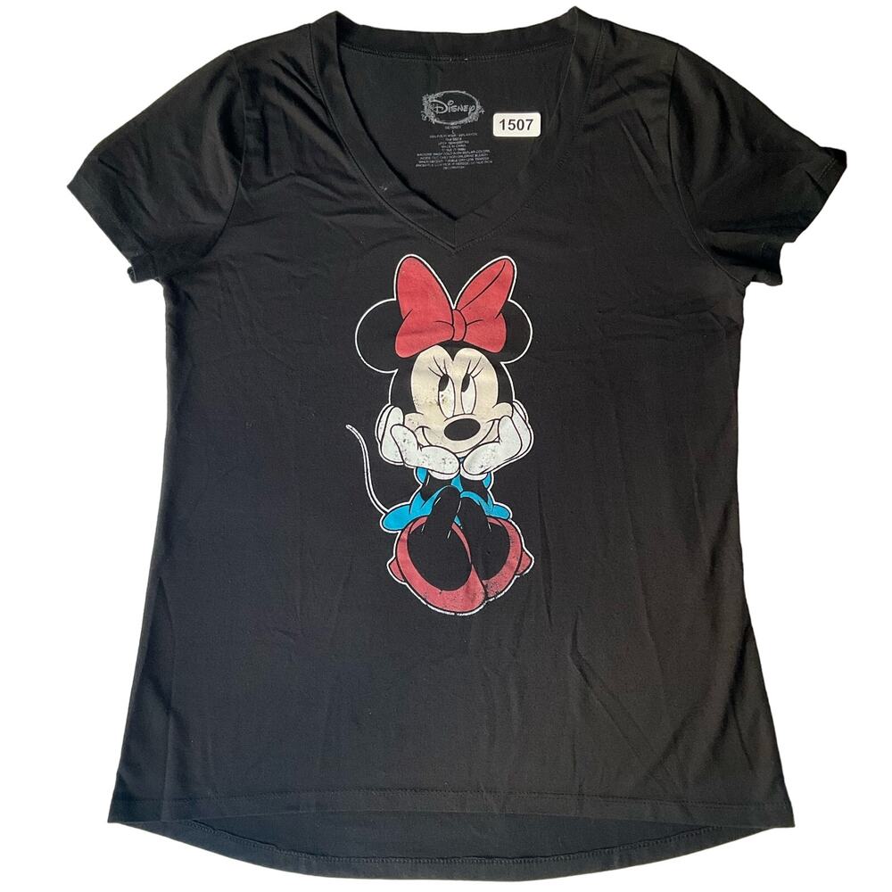 Disney Women’s Short Sleeve T-shirt size L, Black, Minnie Mouse